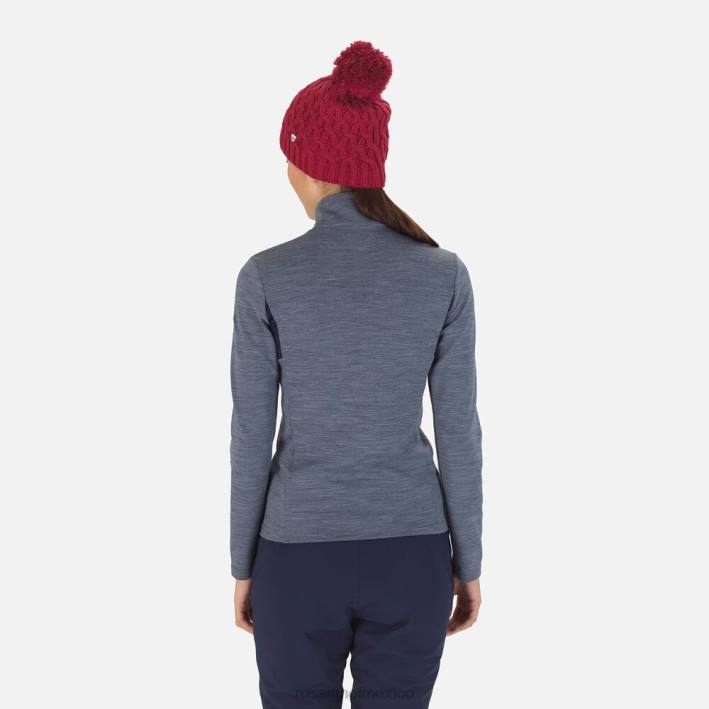 mujer Rossignol React Merino capa intermedia con cremallera completa HPXL858 tapas azul marino oscuro
