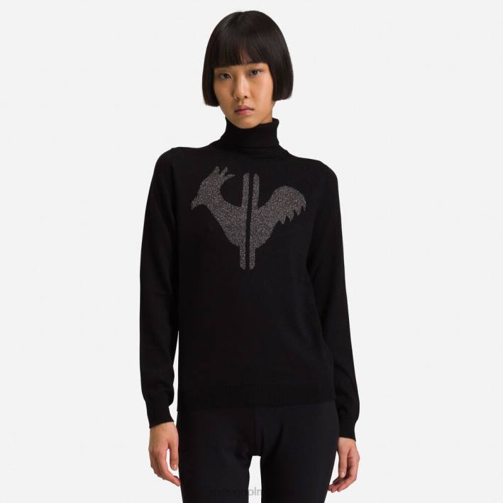mujer Rossignol suéter clásico con cuello vuelto HPXL849 tapas negro