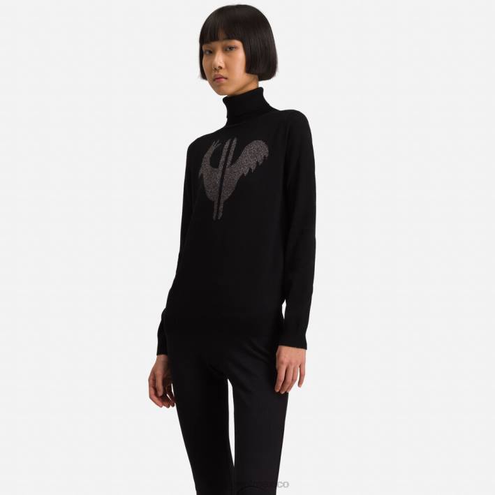 mujer Rossignol suéter clásico con cuello vuelto HPXL849 tapas negro