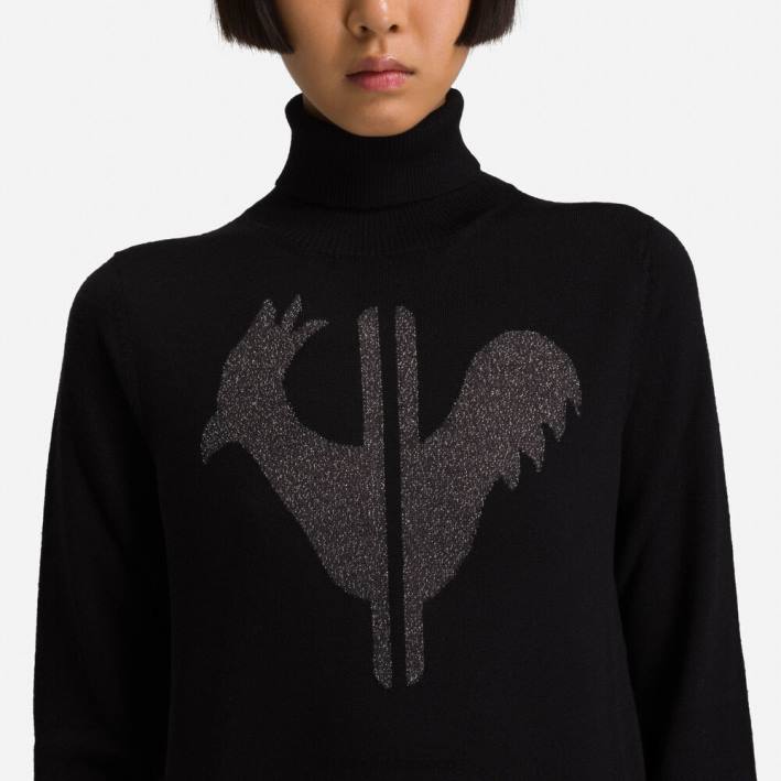 mujer Rossignol suéter clásico con cuello vuelto HPXL849 tapas negro
