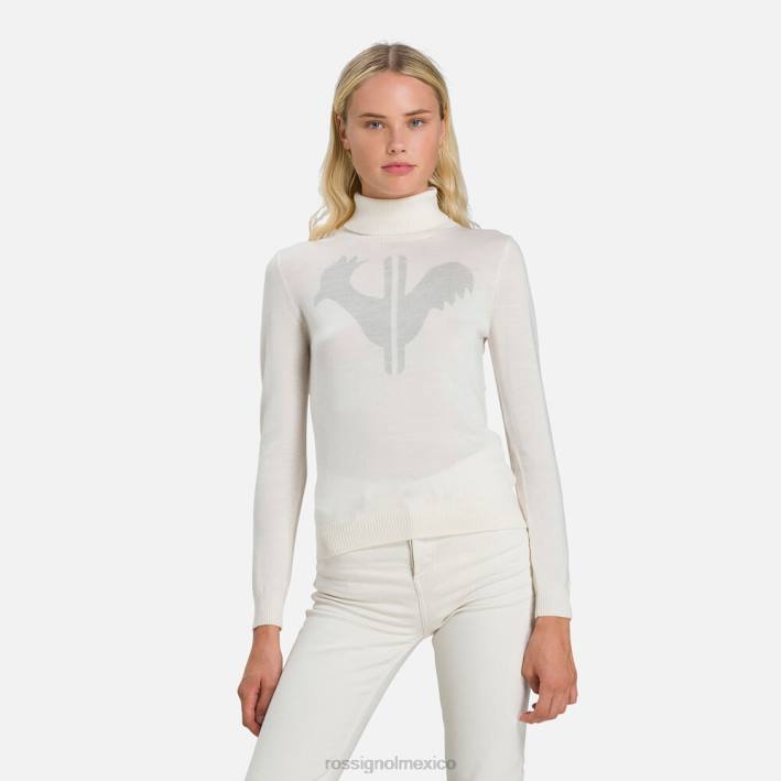 mujer Rossignol suéter clásico con cuello vuelto HPXL864 tapas blanco