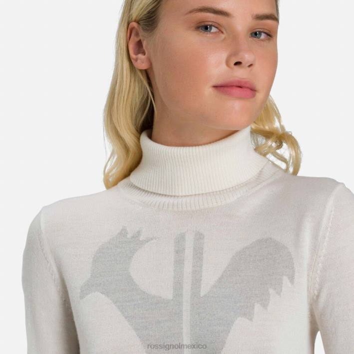 mujer Rossignol suéter clásico con cuello vuelto HPXL864 tapas blanco