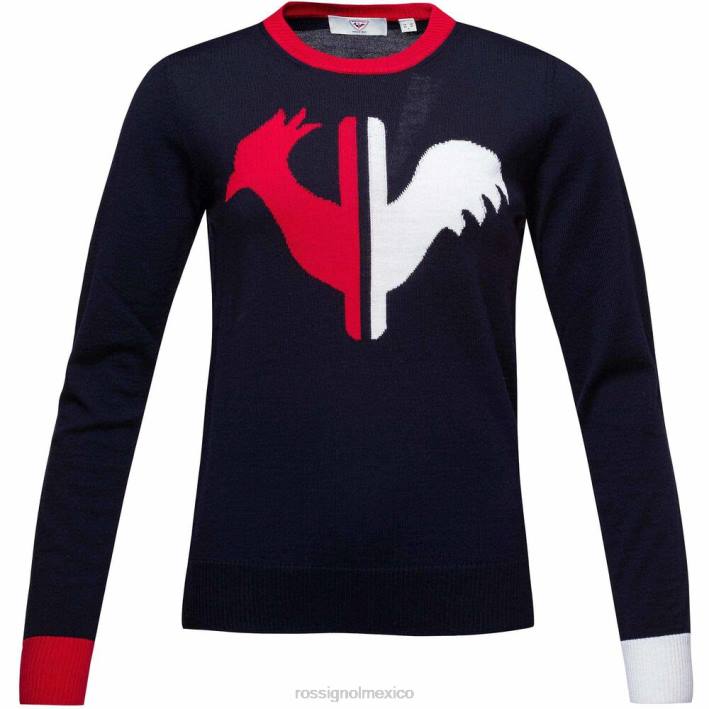 mujer Rossignol suéter de cuello redondo alya HPXL977 tapas azul marino oscuro