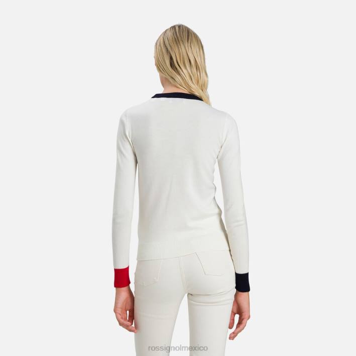 mujer Rossignol suéter de cuello redondo alya HPXL993 tapas blanco