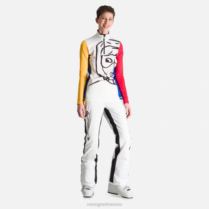 mujer Rossignol top jcc bessi con media cremallera HPXL765 tapas multico