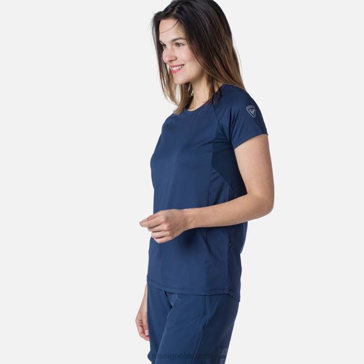mujer Rossignol Jersey de manga corta con ajuste relajado. HPXL853 tapas azul marino oscuro