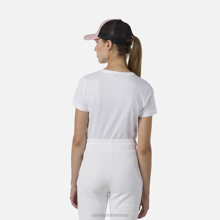 mujer Rossignol camiseta con logo HPXL694 tapas blanco
