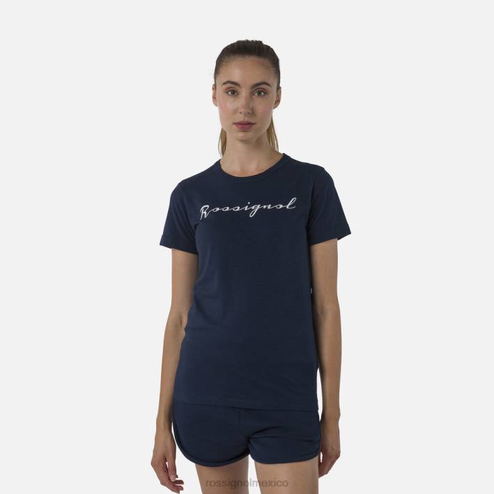 mujer Rossignol camiseta con logo HPXL702 tapas azul marino oscuro