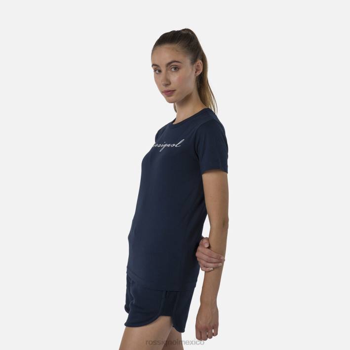 mujer Rossignol camiseta con logo HPXL702 tapas azul marino oscuro