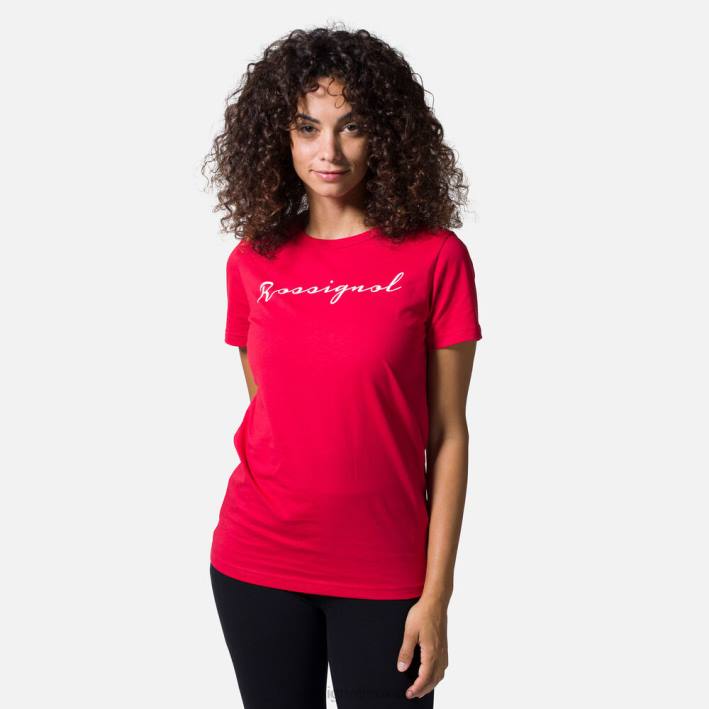 mujer Rossignol camiseta con logo HPXL933 tapas carmín
