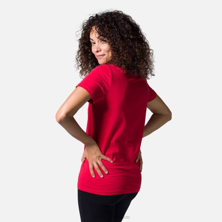 mujer Rossignol camiseta con logo HPXL933 tapas carmín