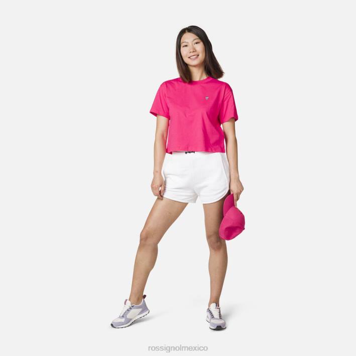 mujer Rossignol camiseta corta HPXL739 tapas rosa caramelo