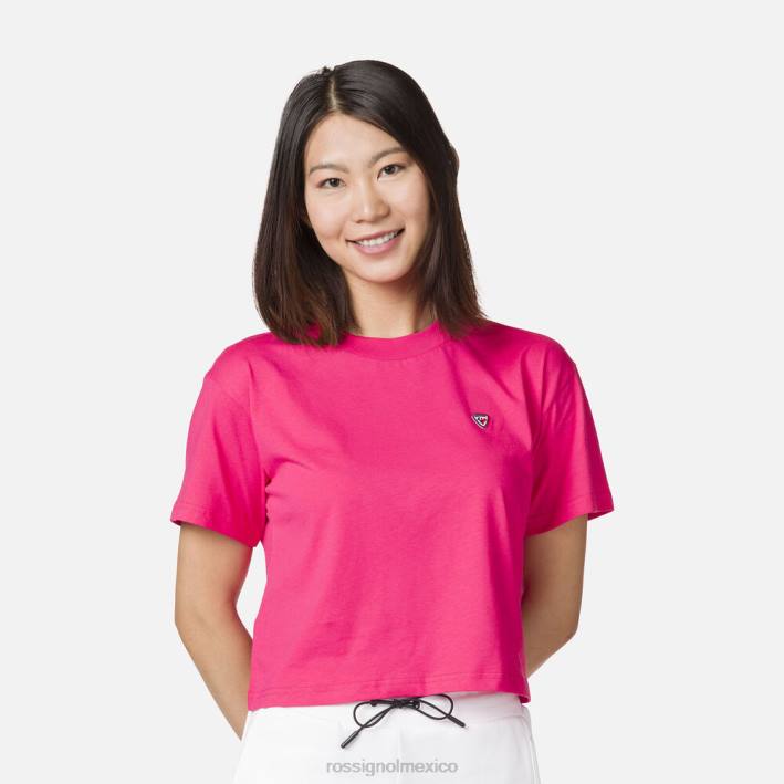 mujer Rossignol camiseta corta HPXL739 tapas rosa caramelo