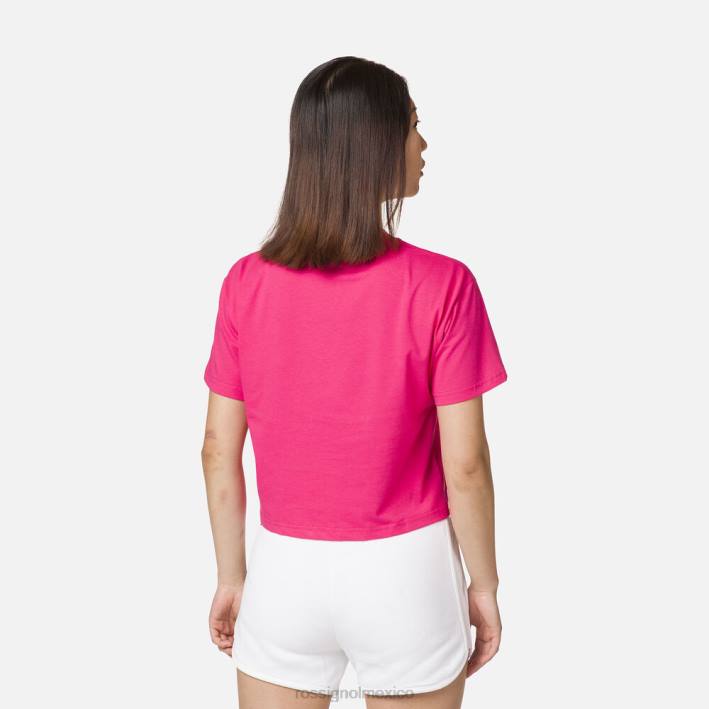 mujer Rossignol camiseta corta HPXL739 tapas rosa caramelo