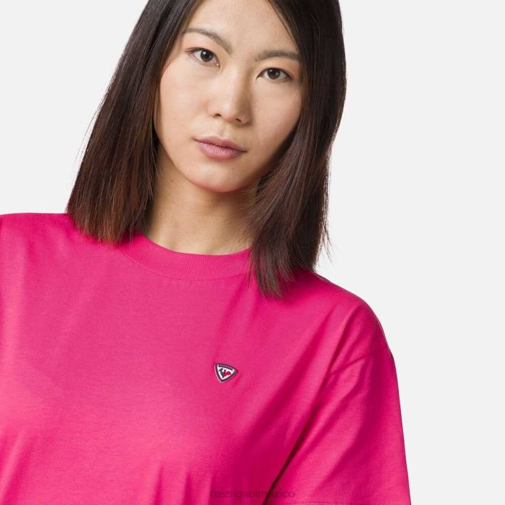 mujer Rossignol camiseta corta HPXL739 tapas rosa caramelo
