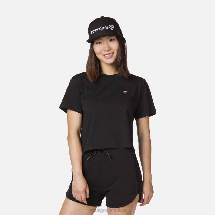 mujer Rossignol camiseta corta HPXL856 tapas negro