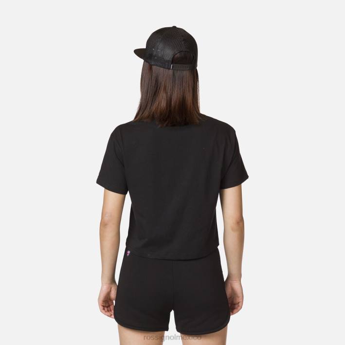mujer Rossignol camiseta corta HPXL856 tapas negro
