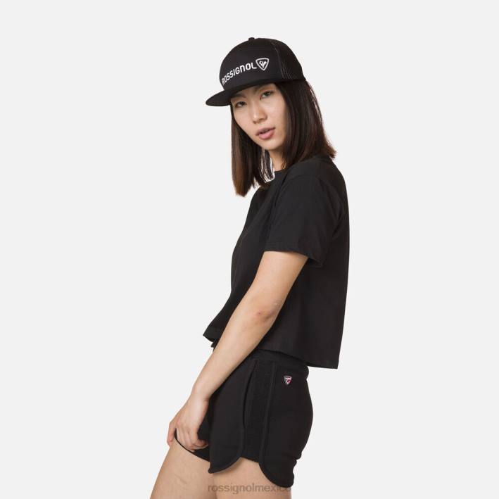 mujer Rossignol camiseta corta HPXL856 tapas negro