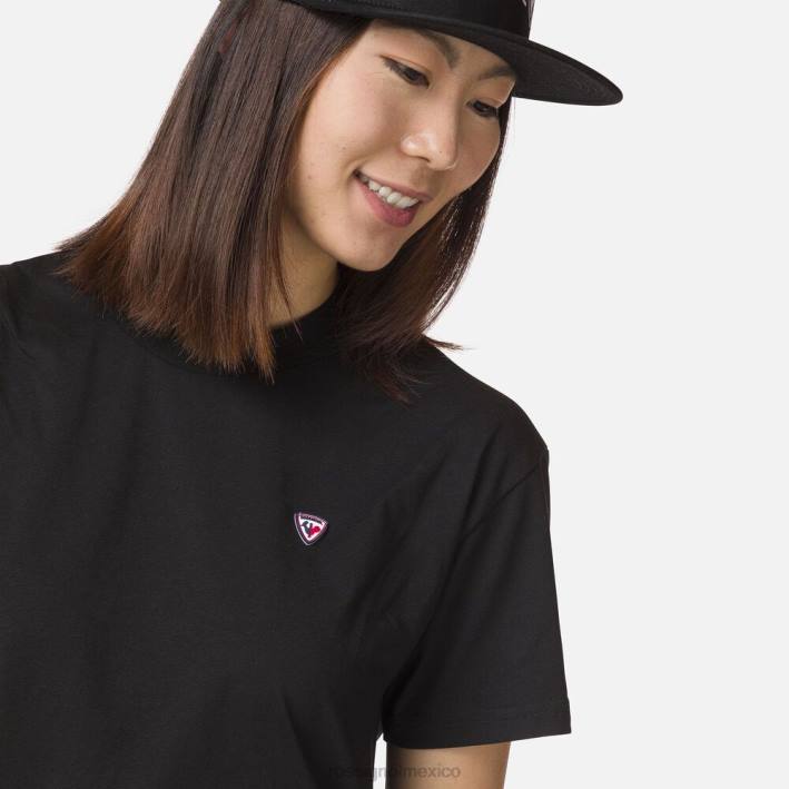mujer Rossignol camiseta corta HPXL856 tapas negro