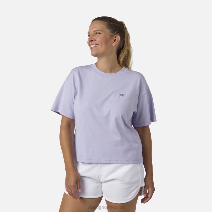 mujer Rossignol camiseta corta HPXL878 tapas gris lavanda