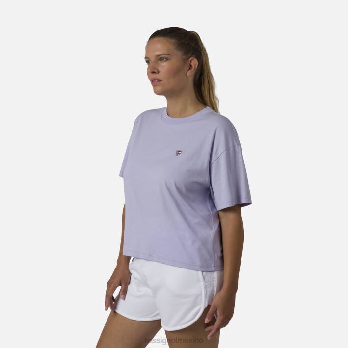 mujer Rossignol camiseta corta HPXL878 tapas gris lavanda