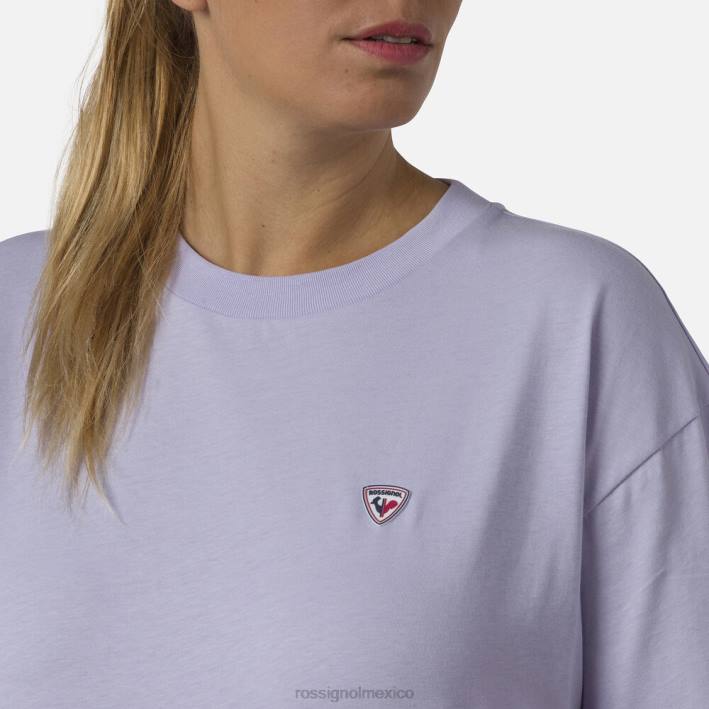 mujer Rossignol camiseta corta HPXL878 tapas gris lavanda
