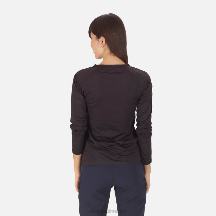 mujer Rossignol camiseta de manga larga skpr HPXL918 tapas negro