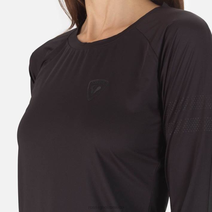 mujer Rossignol camiseta de manga larga skpr HPXL918 tapas negro
