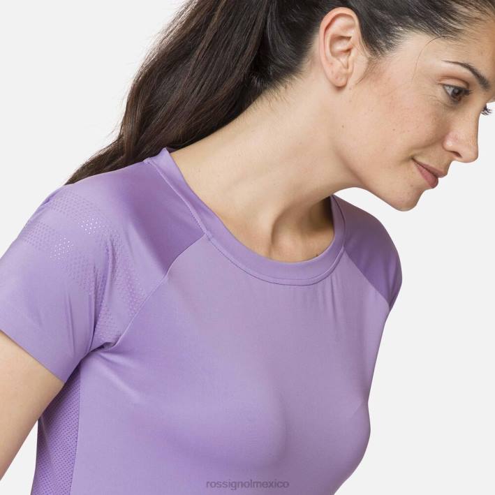 mujer Rossignol camiseta tecnica HPXL847 tapas francéslila