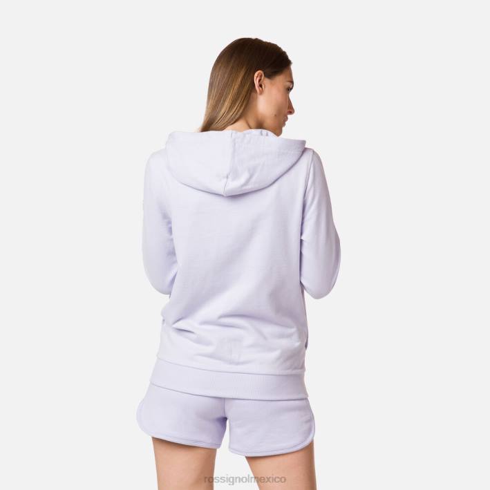 mujer Rossignol sudadera con capucha y cierre completo con logo HPXL1004 tapas gris lavanda