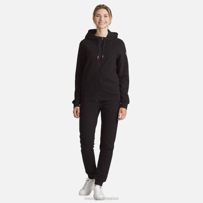 mujer Rossignol sudadera con capucha y cierre completo con logo HPXL912 tapas negro
