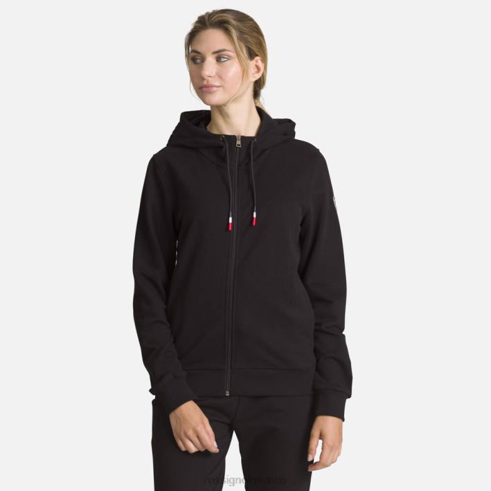 mujer Rossignol sudadera con capucha y cierre completo con logo HPXL912 tapas negro