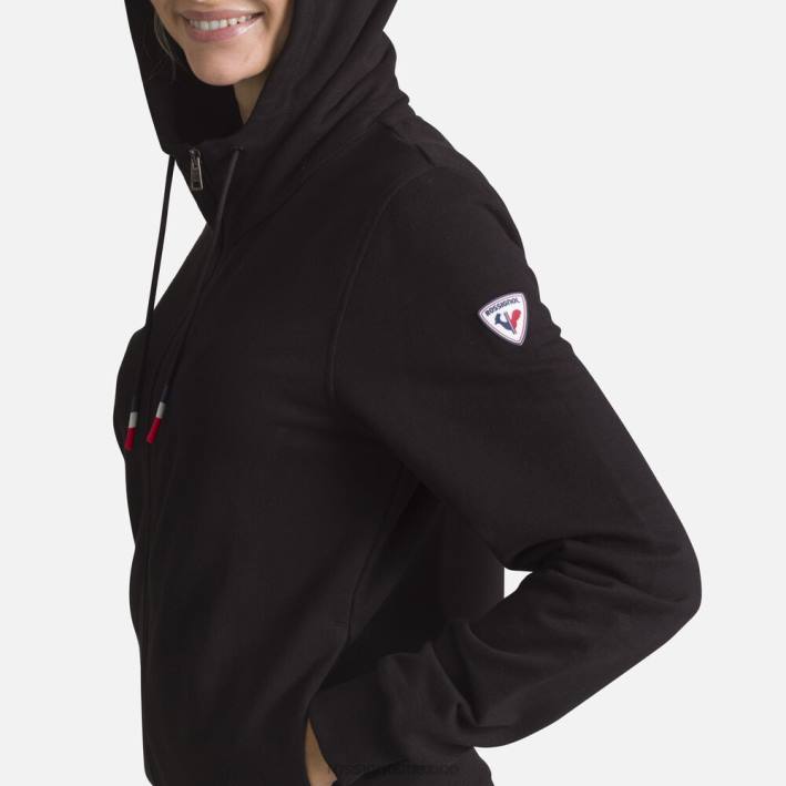 mujer Rossignol sudadera con capucha y cierre completo con logo HPXL912 tapas negro
