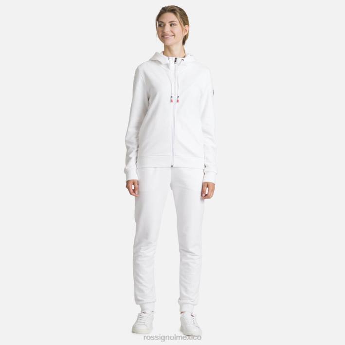 mujer Rossignol sudadera con capucha y cierre completo con logo HPXL960 tapas blanco