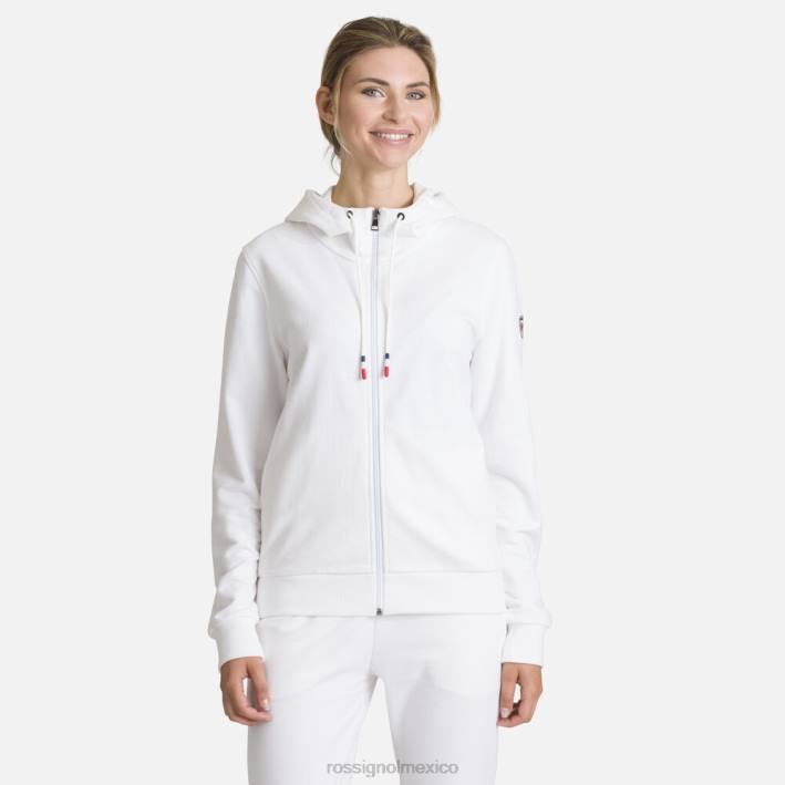 mujer Rossignol sudadera con capucha y cierre completo con logo HPXL960 tapas blanco