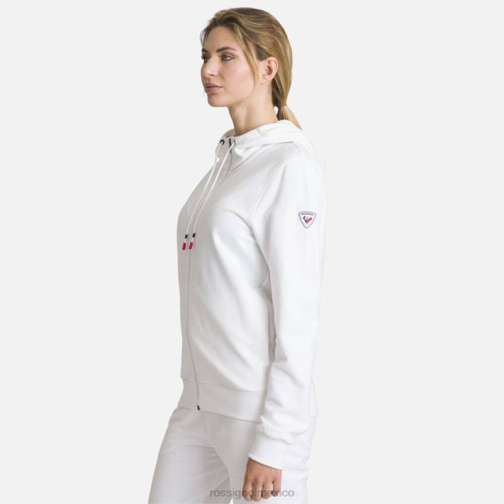 mujer Rossignol sudadera con capucha y cierre completo con logo HPXL960 tapas blanco