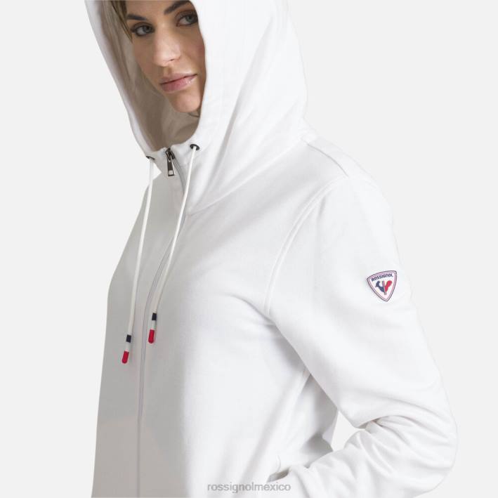 mujer Rossignol sudadera con capucha y cierre completo con logo HPXL960 tapas blanco