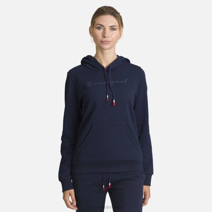 mujer Rossignol sudadera con capucha y logo HPXL711 tapas azul marino oscuro