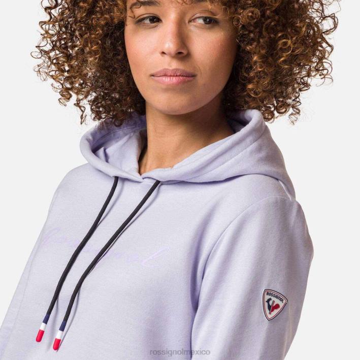 mujer Rossignol sudadera con capucha y logo HPXL745 tapas gris lavanda