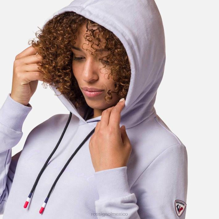 mujer Rossignol sudadera con capucha y logo HPXL745 tapas gris lavanda