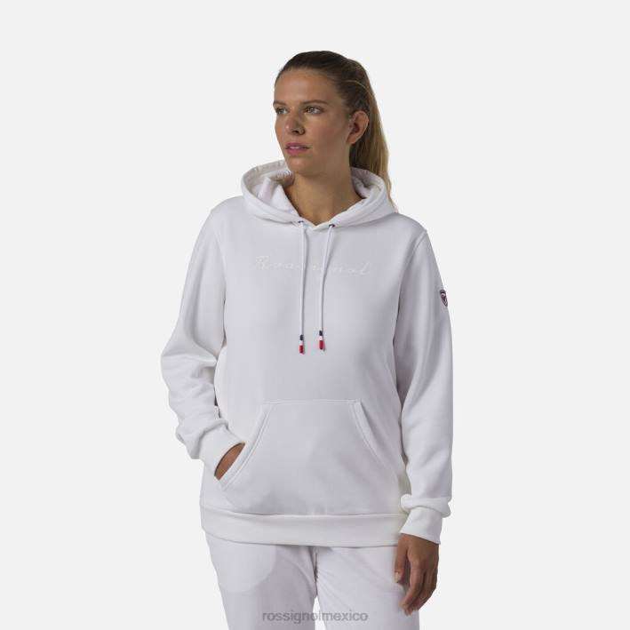 mujer Rossignol sudadera con capucha y logo HPXL845 tapas blanco