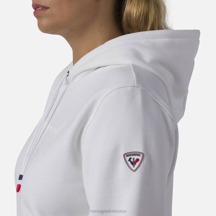 mujer Rossignol sudadera con capucha y logo HPXL845 tapas blanco