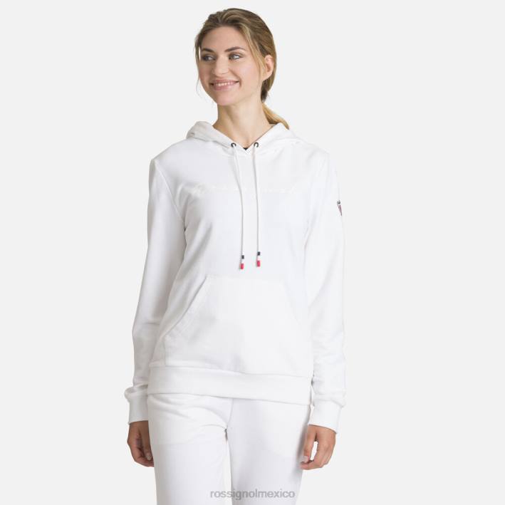 mujer Rossignol sudadera con capucha y logo HPXL931 tapas blanco