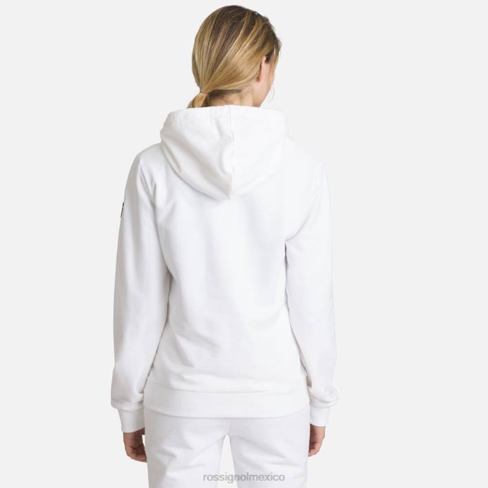 mujer Rossignol sudadera con capucha y logo HPXL931 tapas blanco