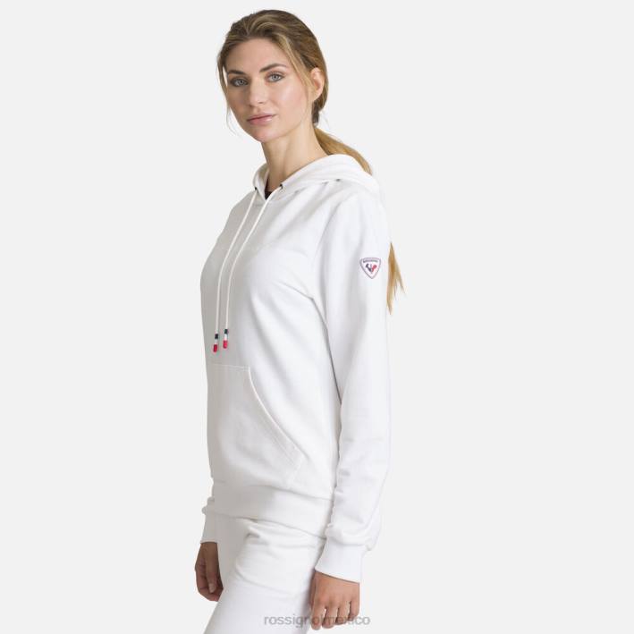 mujer Rossignol sudadera con capucha y logo HPXL931 tapas blanco