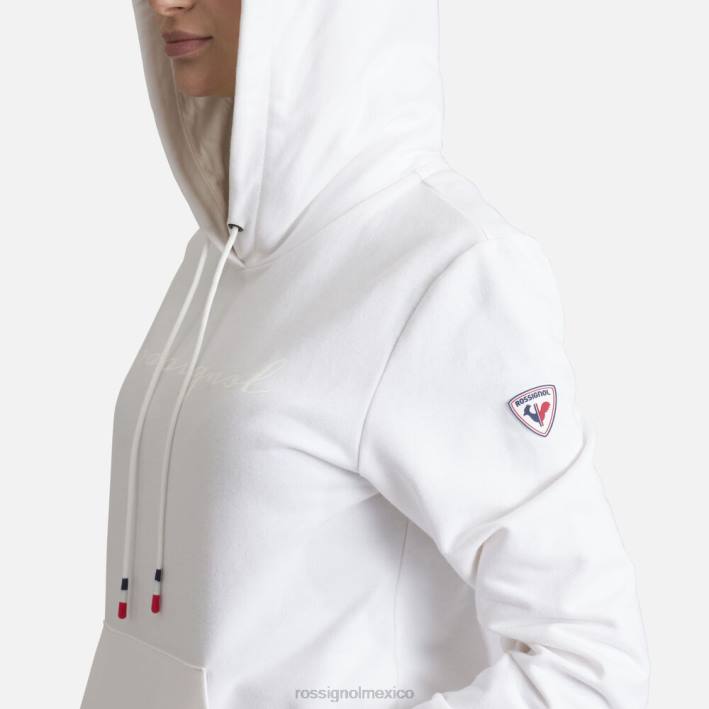 mujer Rossignol sudadera con capucha y logo HPXL931 tapas blanco