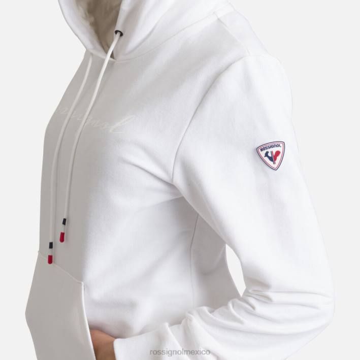mujer Rossignol sudadera con capucha y logo HPXL931 tapas blanco