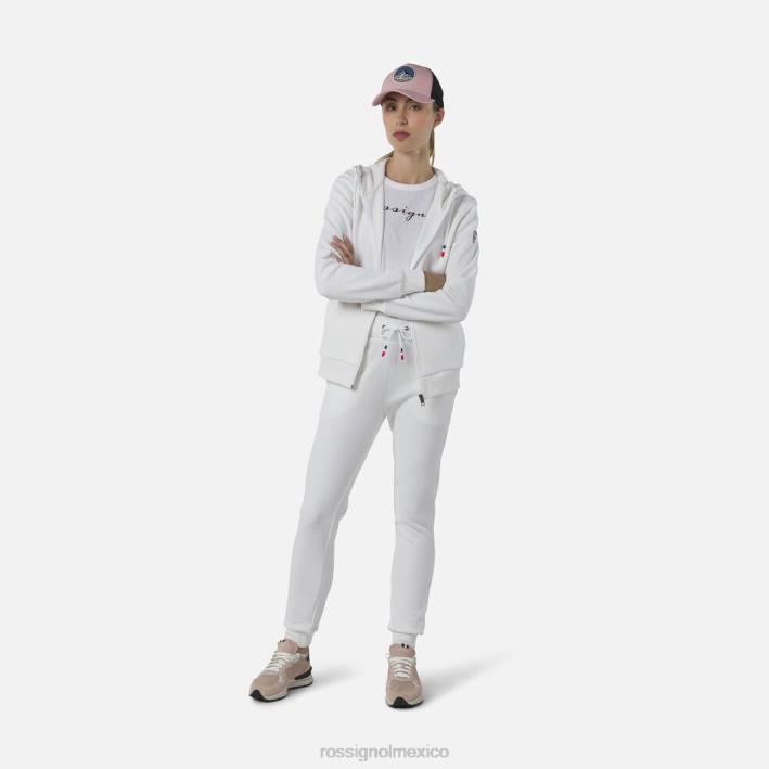 mujer Rossignol sudadera con logo y cierre completo HPXL842 tapas blanco