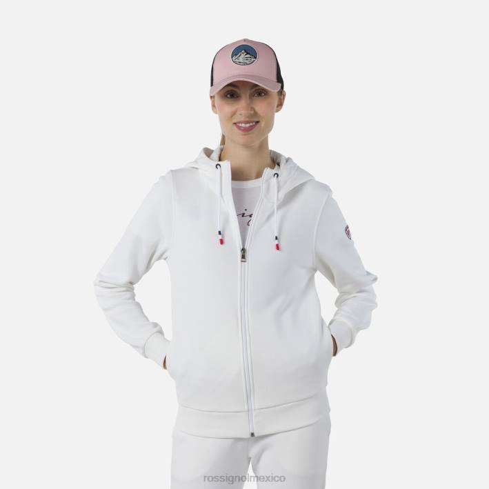 mujer Rossignol sudadera con logo y cierre completo HPXL842 tapas blanco