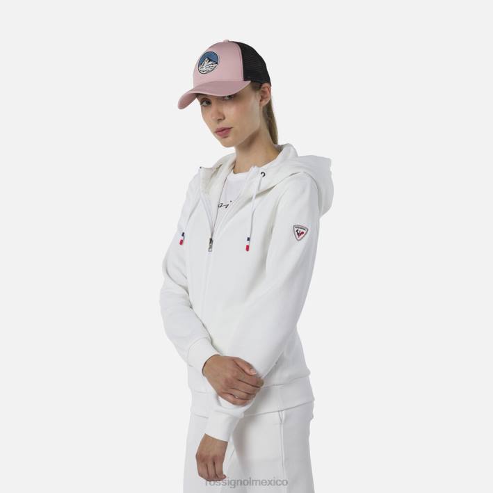 mujer Rossignol sudadera con logo y cierre completo HPXL842 tapas blanco
